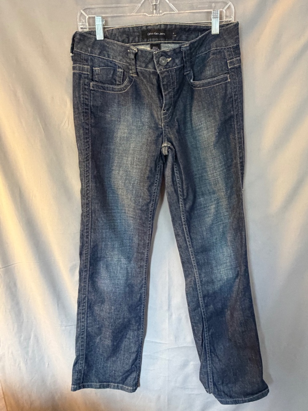 Calvin Klein Jeans Vintage Lean Boot Denim with pocket flaps, Blue Color Size 6